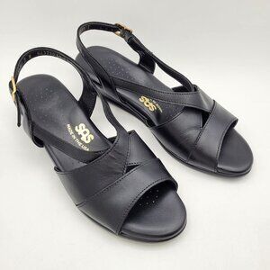 SAS Caress Cross Strap Wedge Sandals Womens 7 Narrow Ankle Strap Tripad Comfort